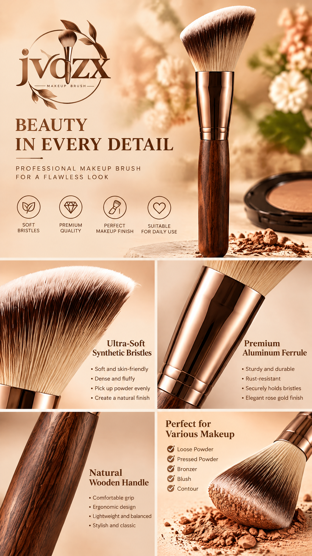 JVQZX Professional Precision Brush Set 10