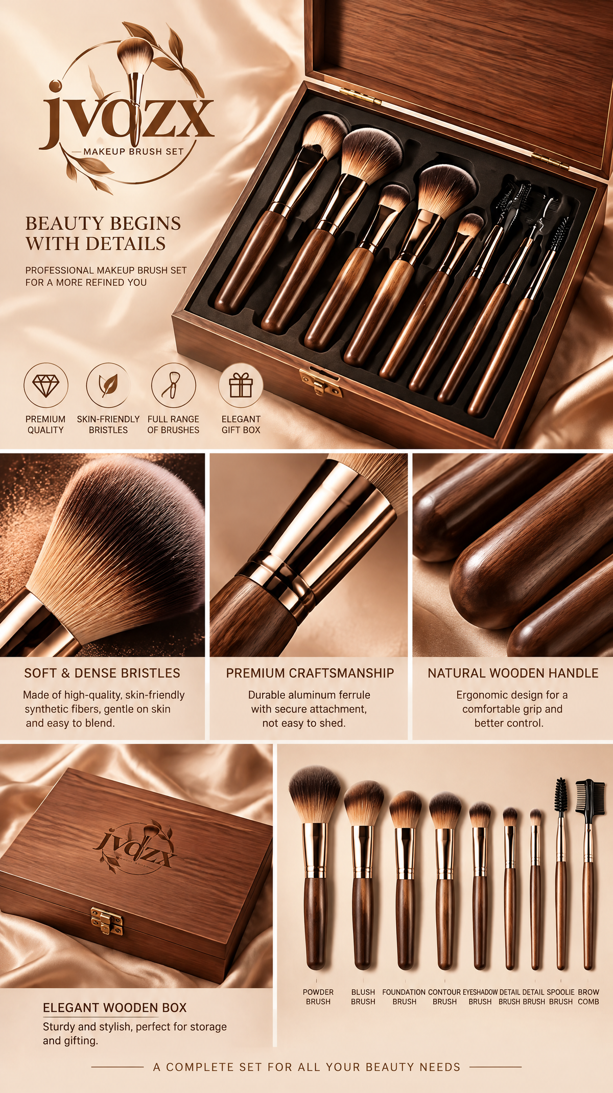 JVQZX Signature Makeup Brush Set 14