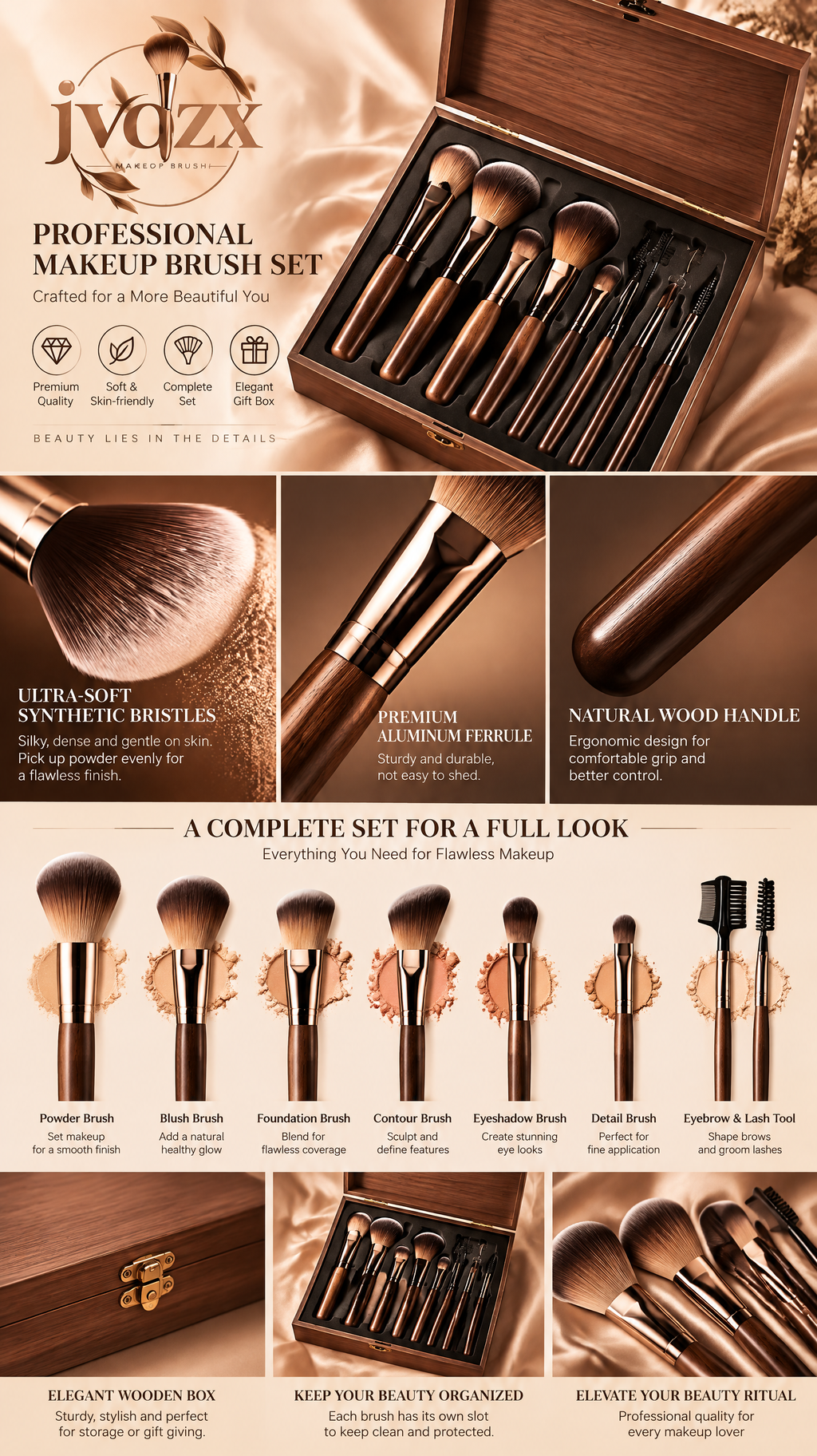 JVQZX Signature Makeup Brush Set 14