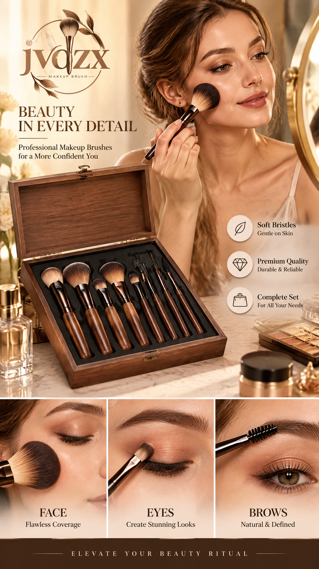 JVQZX Signature Makeup Brush Set 14