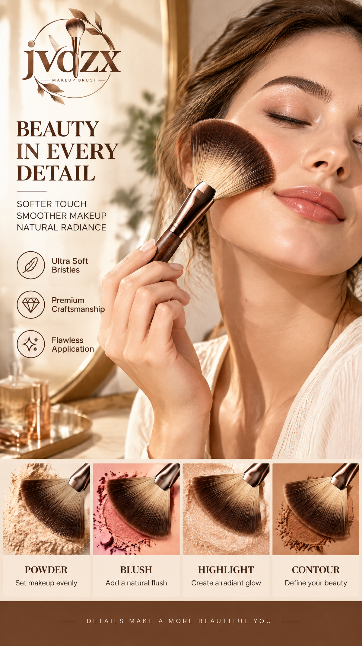 JVQZX Premium Face Contour Brush