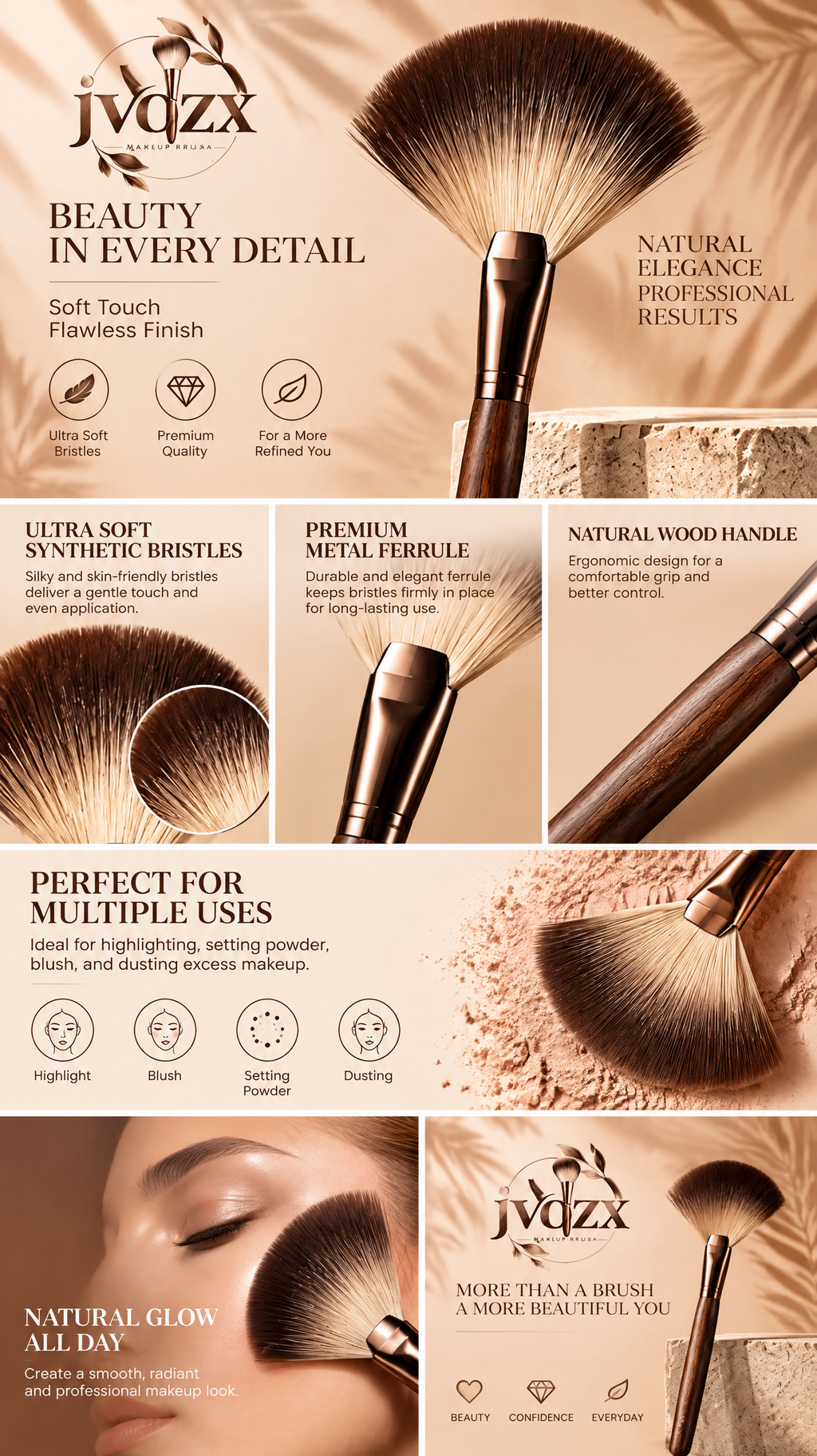 JVQZX Premium Face Contour Brush