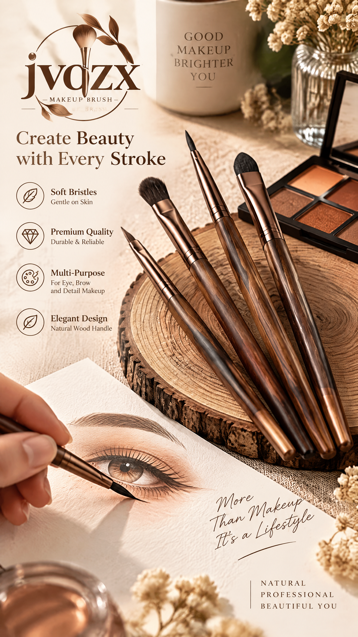 JVQZX Complete Everyday Makeup Brush Set